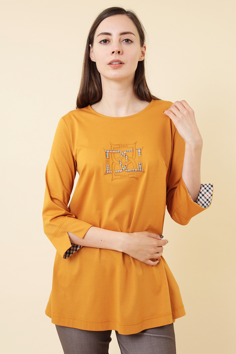 インターロックDD刺繍チュニックシャツ 詳細画像 55/オレンジ