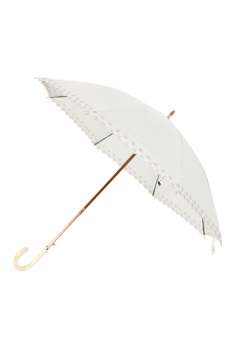 【日傘】ショート傘ジャンプジャカード刺繍 詳細画像 10/ホワイト