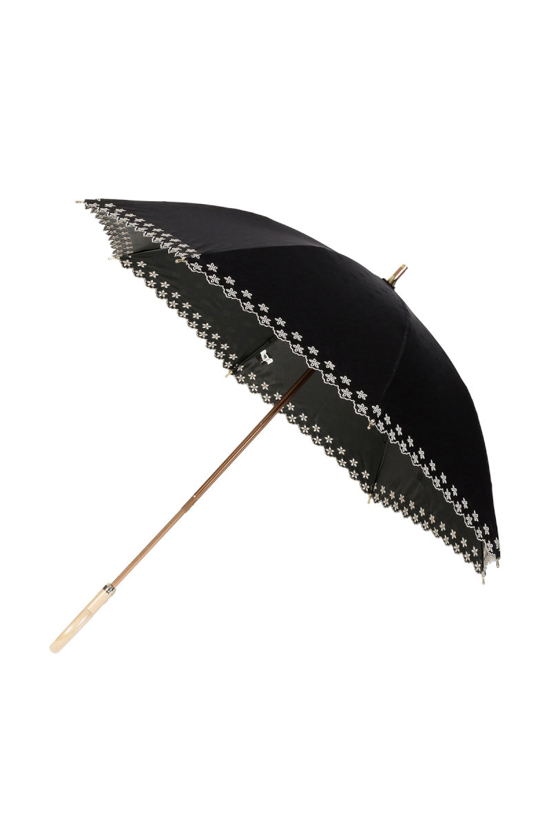 【日傘】ショート傘ジャンプジャカード刺繍