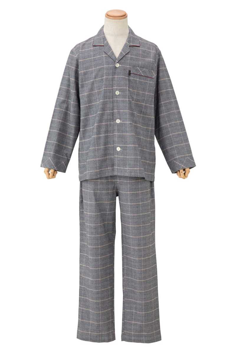 【MEN】甘撚ツイル起毛グレンチェックパジャマ