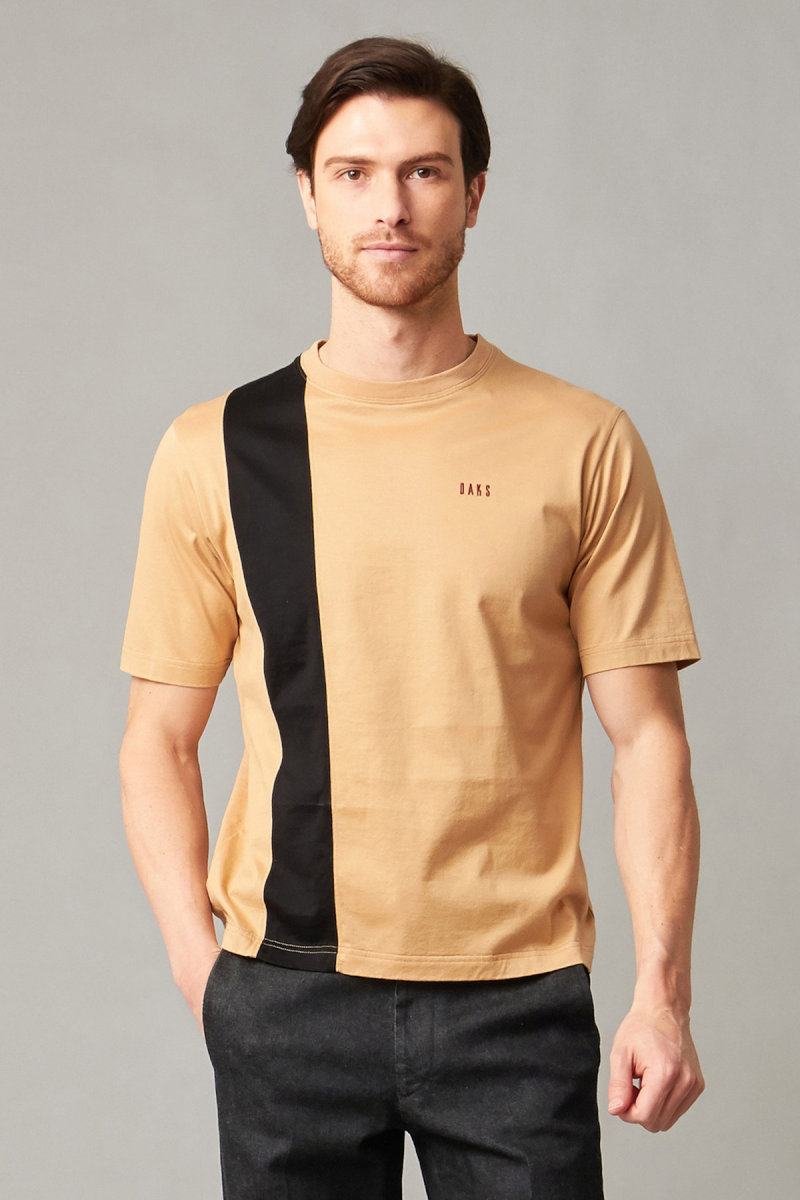 スーピマ天竺ストライプ切替Ｔシャツ