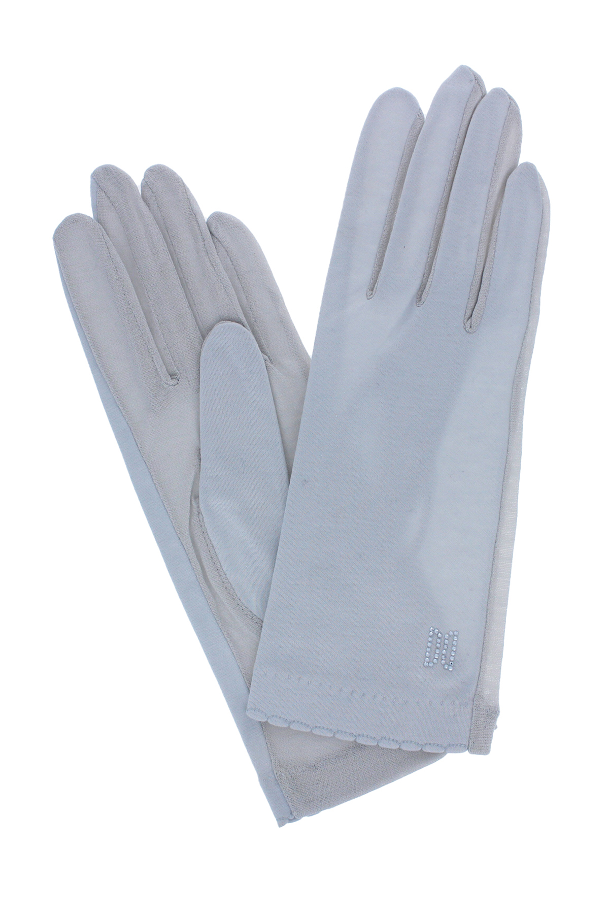 【WOMEN】UV手袋 ショート丈 五本指　綿100% シンプル 詳細画像 05/グレー 1