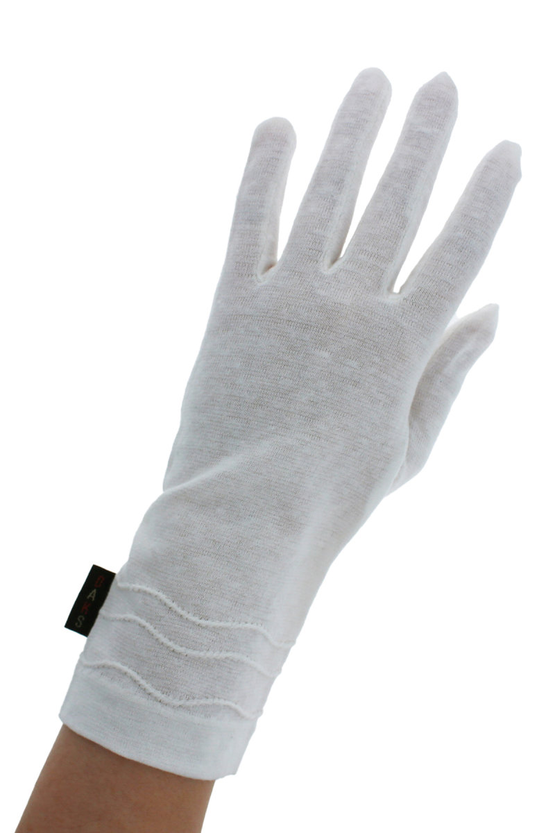 【WOMEN】UV手袋 ショート丈 五本指 サスティナブル シンプル 詳細画像 06/ホワイト_DAKS