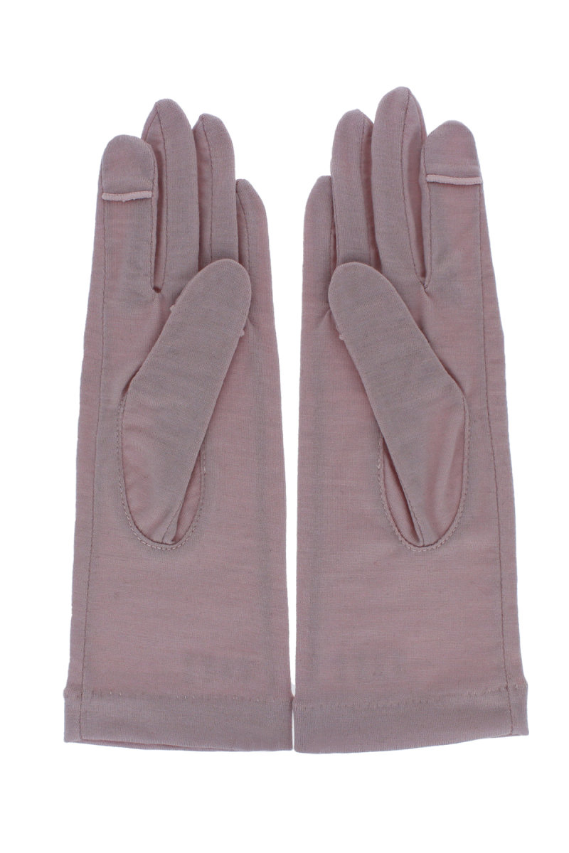 【WOMEN】UV手袋 ショート丈 五本指 スマホ対応 ウール ウォッシャブル シンプル 詳細画像 15/ピンク