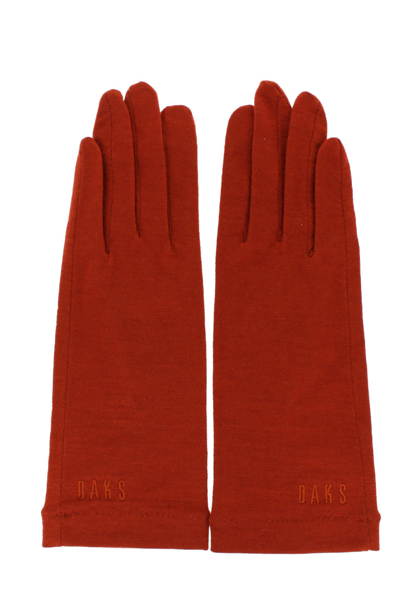 【WOMEN】UV手袋 ショート丈 五本指 スマホ対応 ウール ウォッシャブル シンプル 詳細画像 23/オレンジ
