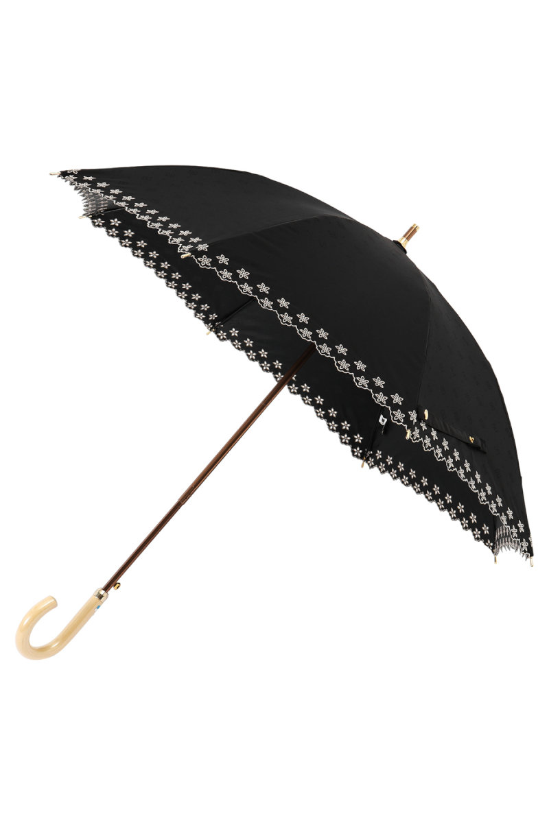 【日傘】ショート傘ドットジャカード刺繍