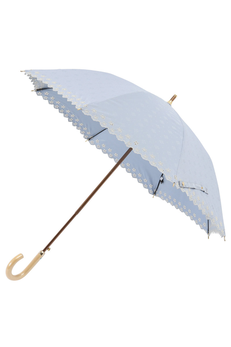 【日傘】ショート傘ドットジャカード刺繍 詳細画像 70/ブルー