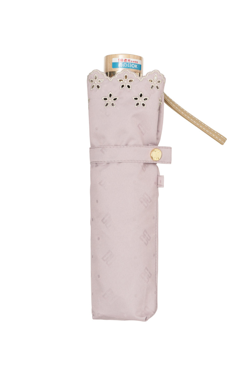 【日傘】ミニ折りたたみ傘ドットジャカード刺繍 詳細画像 30/ピンク