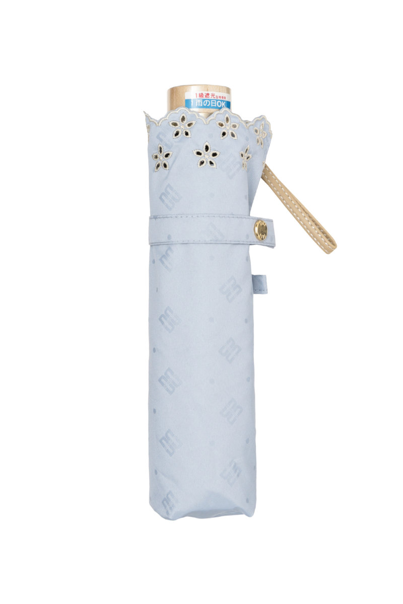 【日傘】ミニ折りたたみ傘ドットジャカード刺繍 詳細画像 70/ブルー