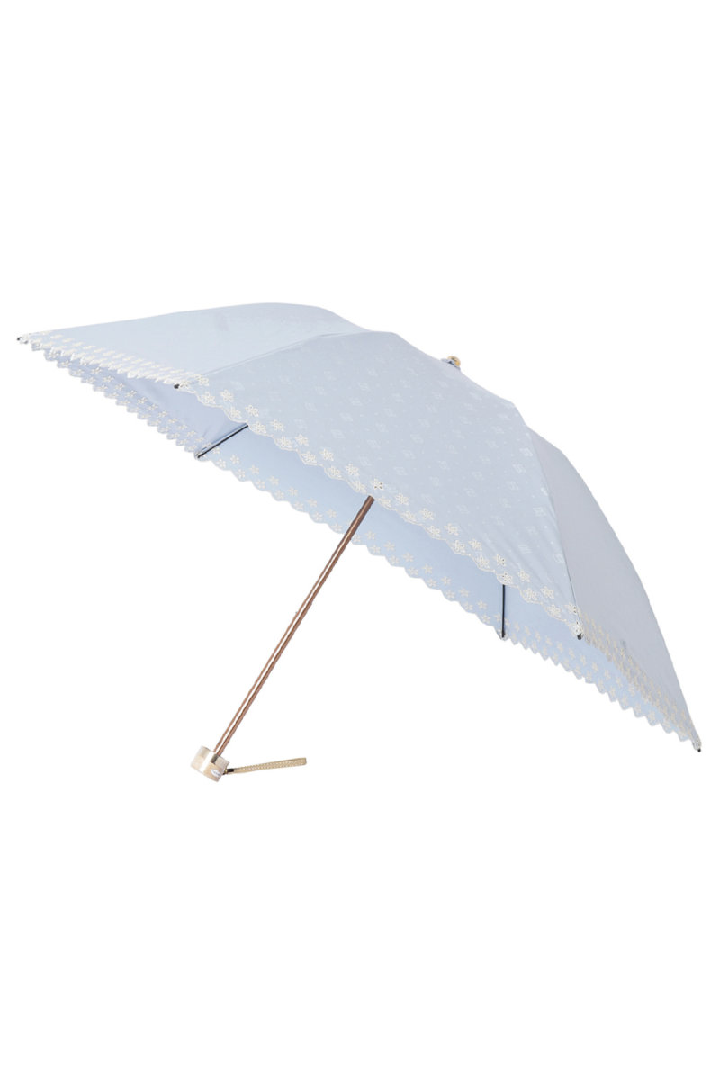 【日傘】ミニ折りたたみ傘ドットジャカード刺繍 詳細画像 70/ブルー