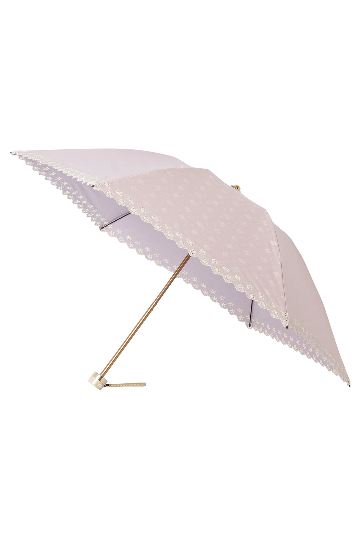 【日傘】ミニ折りたたみ傘ドットジャカード刺繍 詳細画像 30/ピンク 2