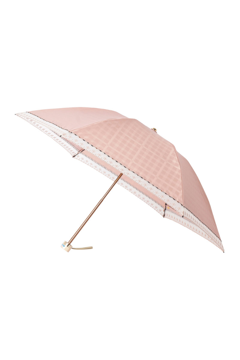 【日傘】ミニ折りたたみ傘ハウスチェックジャカード 詳細画像 30/ピンク