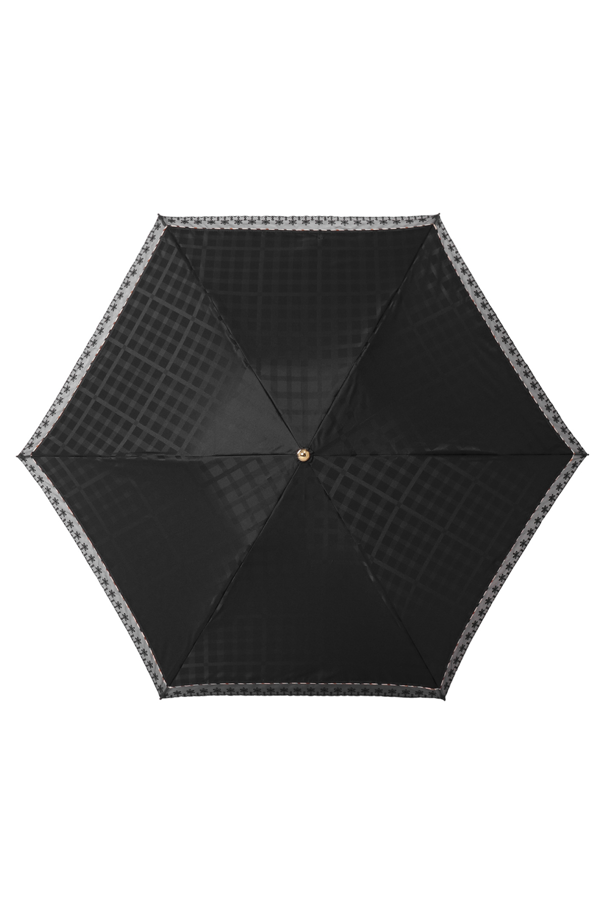 【日傘】ミニ折りたたみ傘ハウスチェックジャカード 詳細画像 1