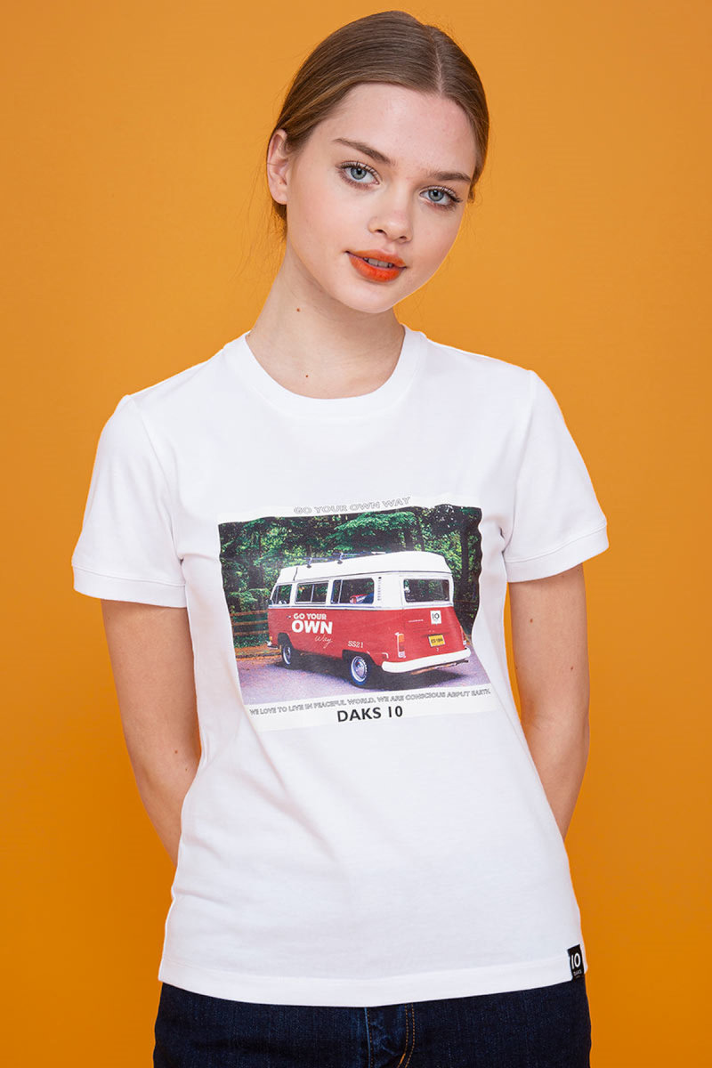 【DAKS10】キャンピングカープリントTシャツ 詳細画像 01/ホワイト_DAKS