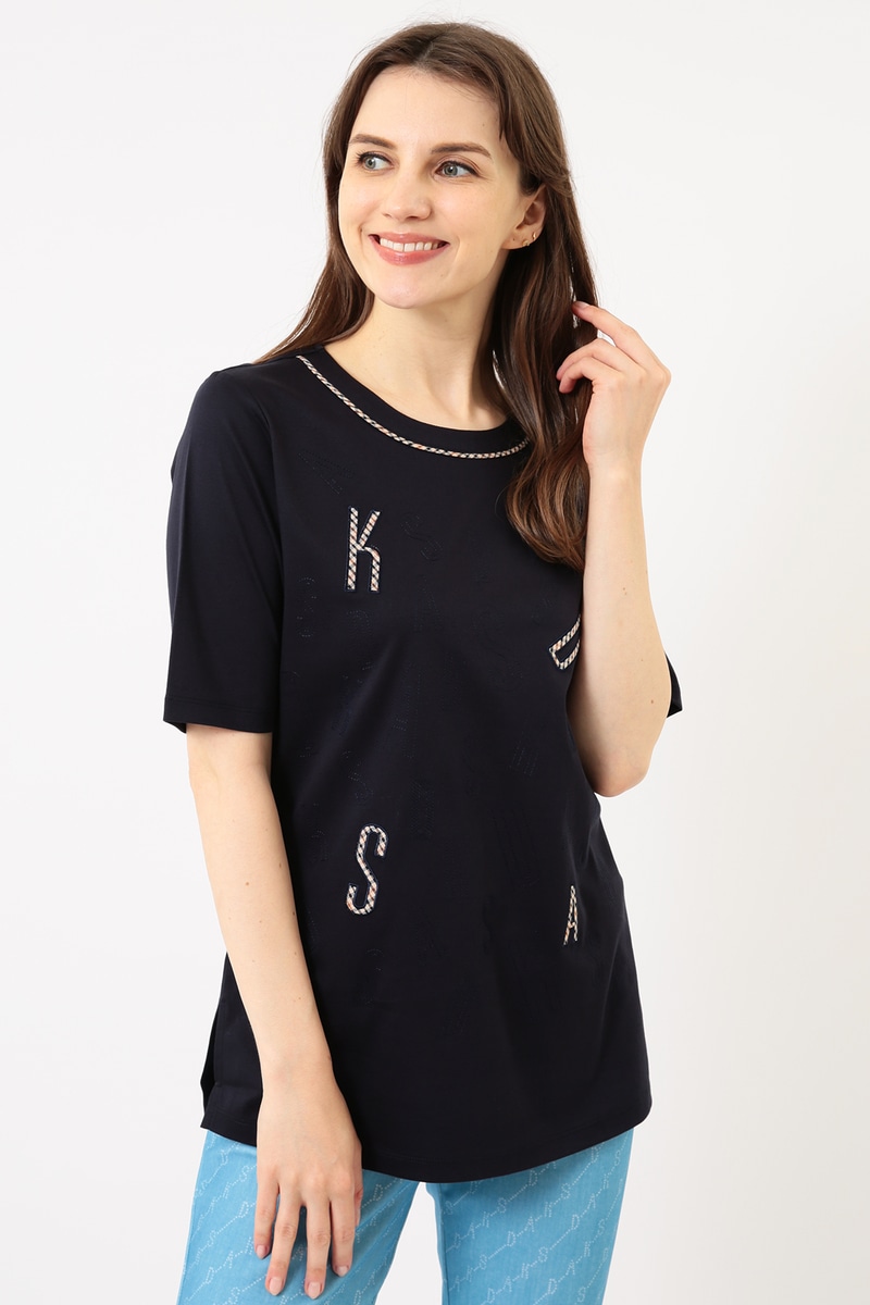 パッチワークロゴ刺繍Ｔシャツ