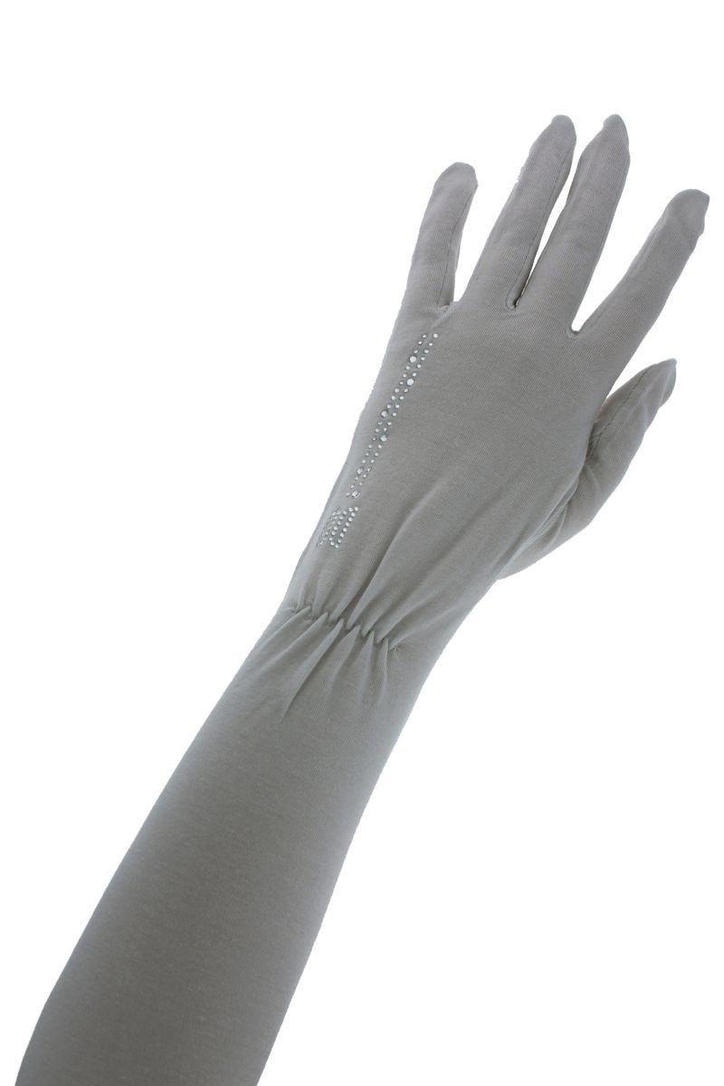 ラインストーン接触冷感五本指UV手袋 詳細画像 12/ライトグレー