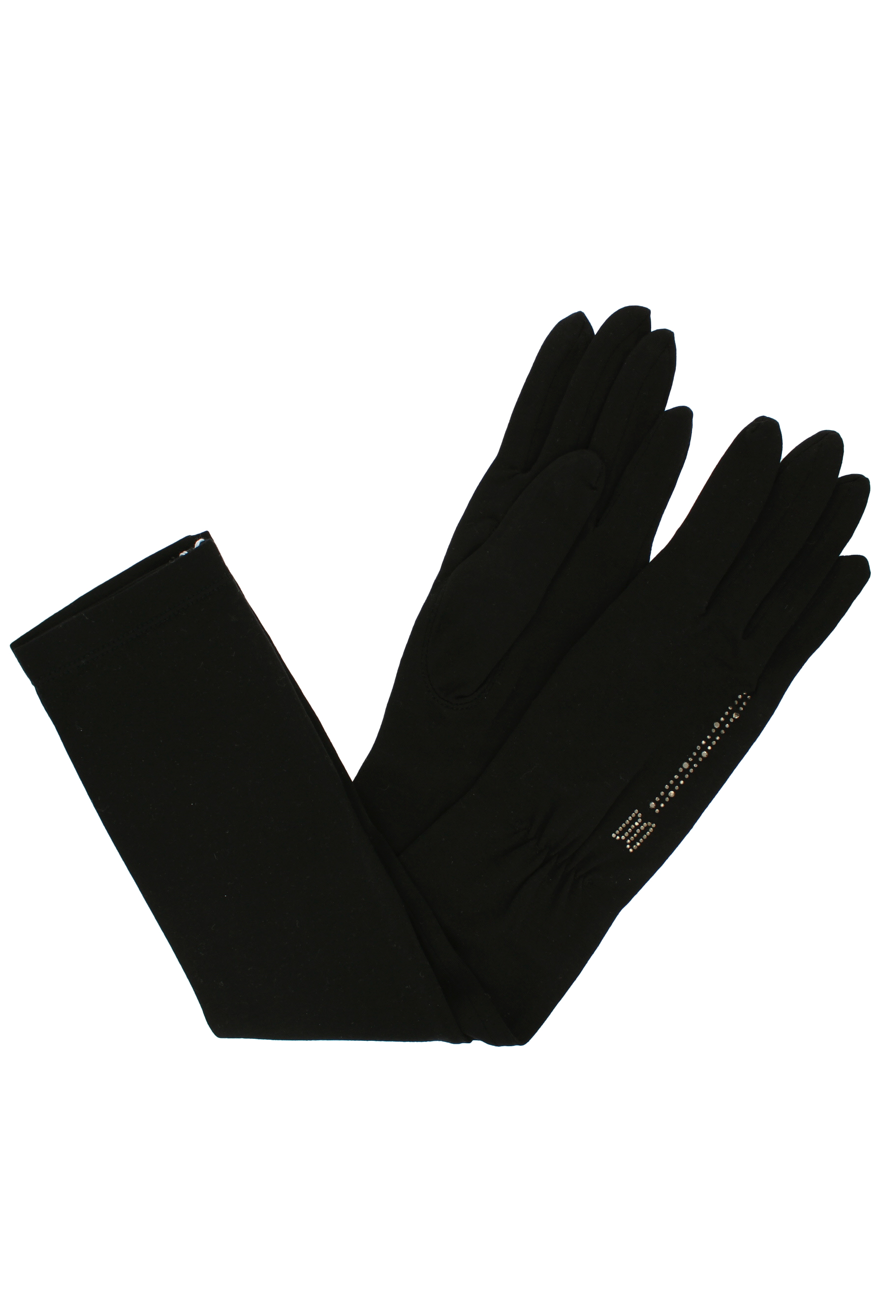 ラインストーン接触冷感五本指UV手袋 詳細画像 10/ブラック