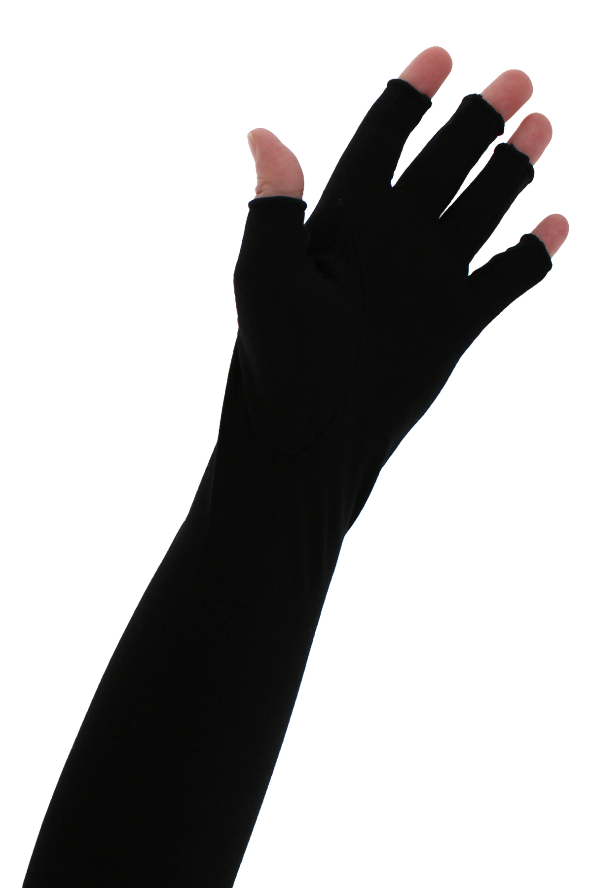 ラインストーン接触冷感指先カットUV手袋 詳細画像 10/ブラック 2