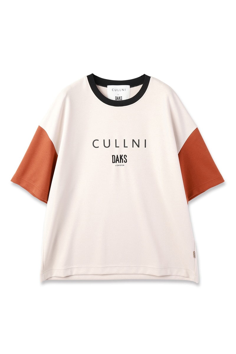 CULLNI for DAKS ロゴ半袖Tシャツ 詳細画像 02/オフホワイト×ブラウン