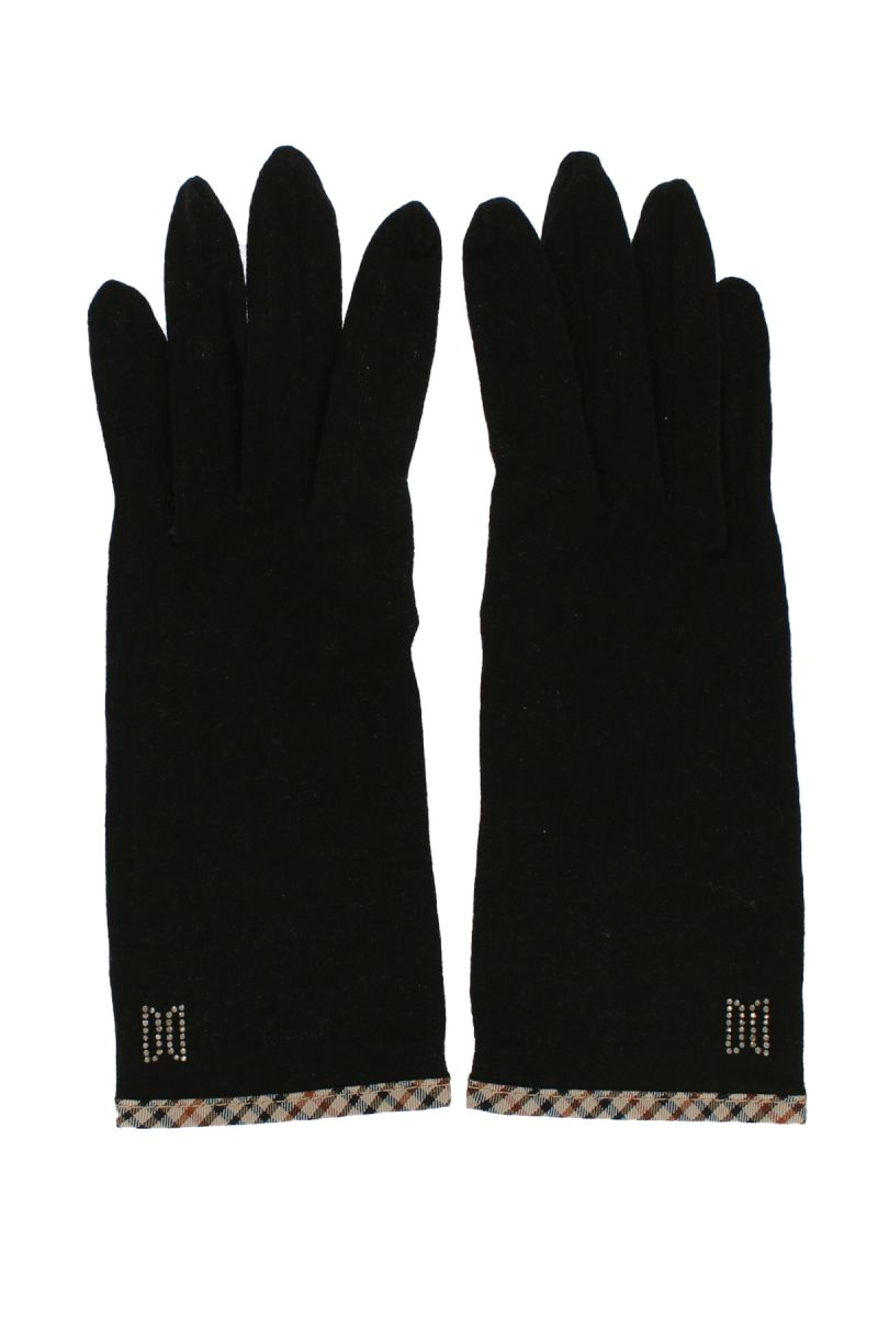 ショート丈チェックUV手袋（五本指） 詳細画像 10/ブラック