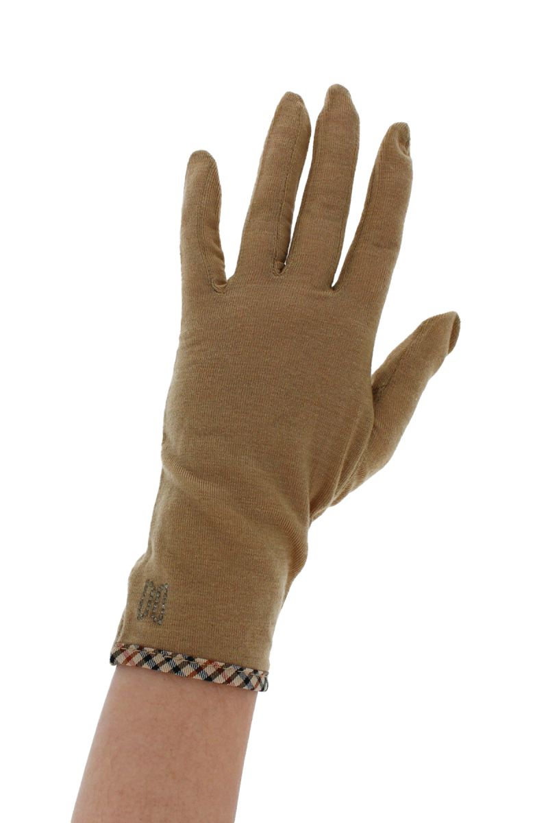 ショート丈チェックUV手袋（五本指） 詳細画像 33/ベージュ