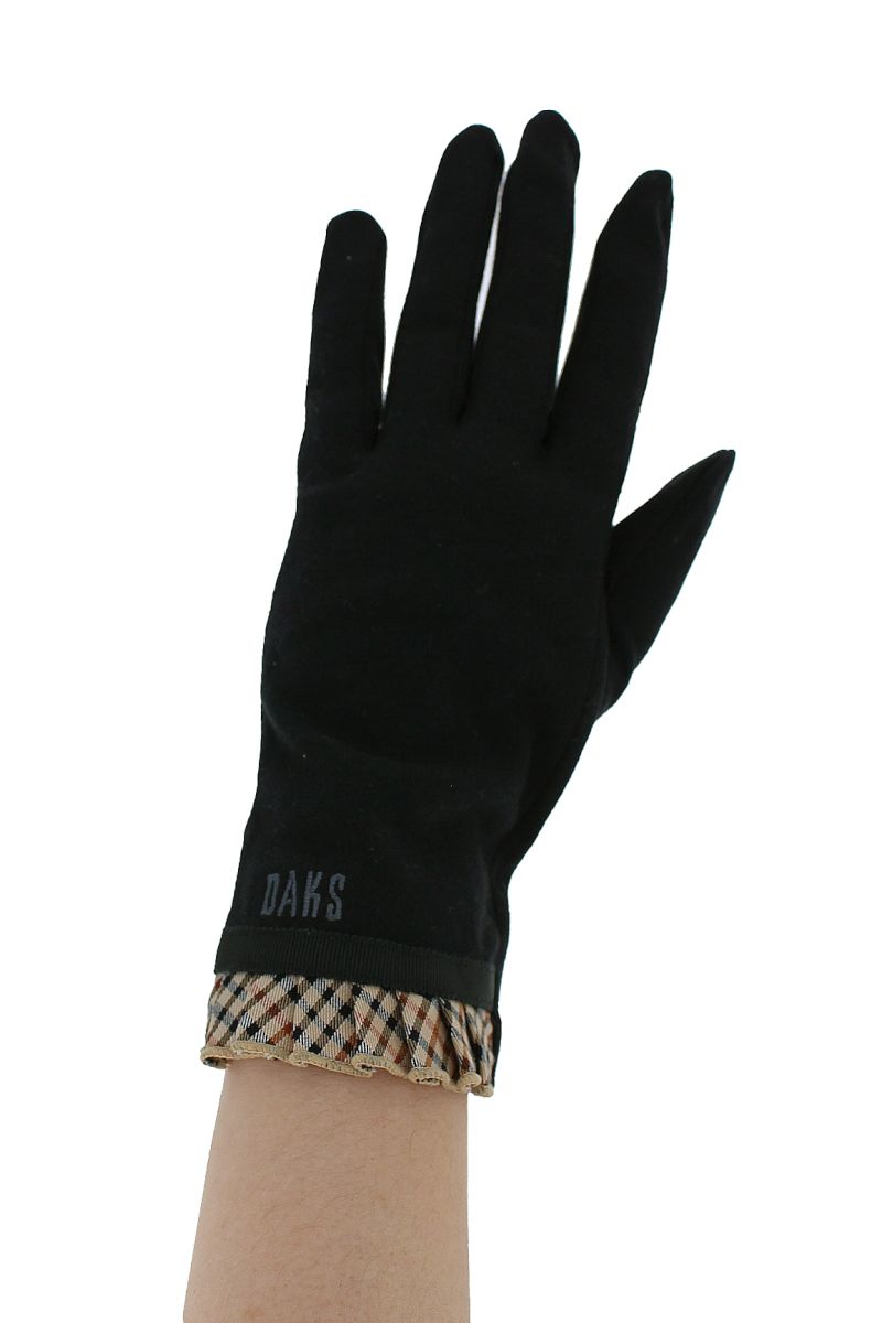 フリルチェック滑り止め付UV手袋（五本指） 詳細画像 10/ブラック
