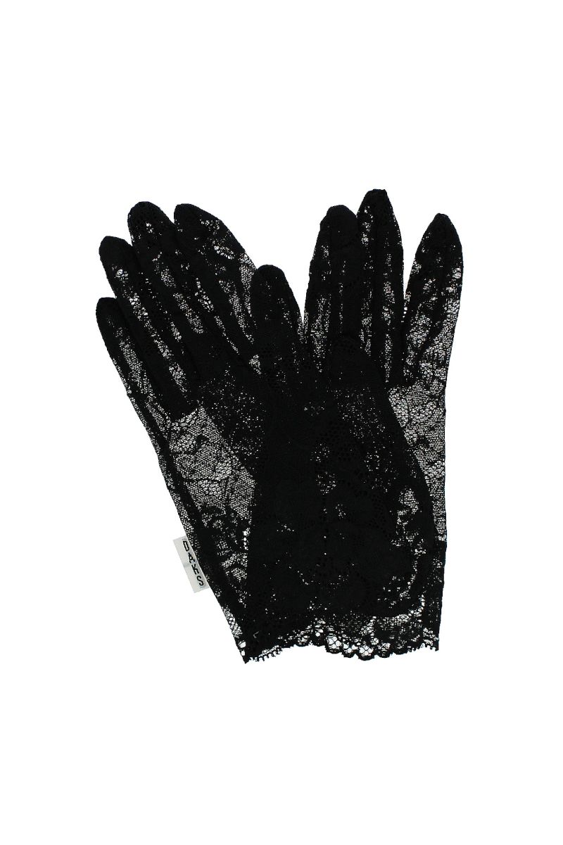 レース花柄ショート丈手袋（五本指） 詳細画像 10/ブラック