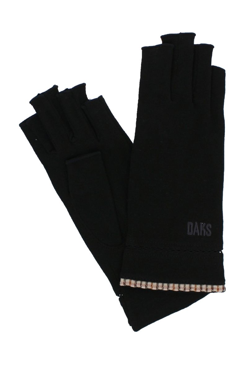 チェックショート丈UV手袋 （指先カット） 詳細画像 10/ブラック