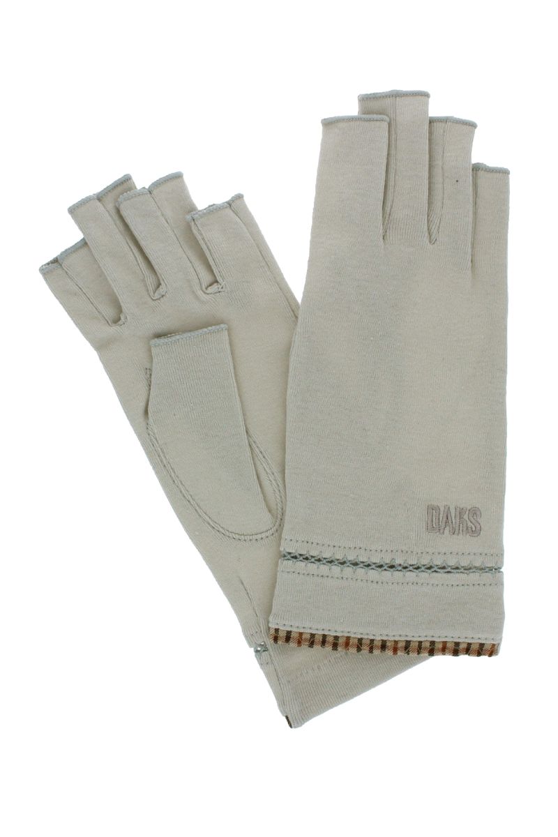 チェックショート丈UV手袋 （指先カット） 詳細画像 13/グレー