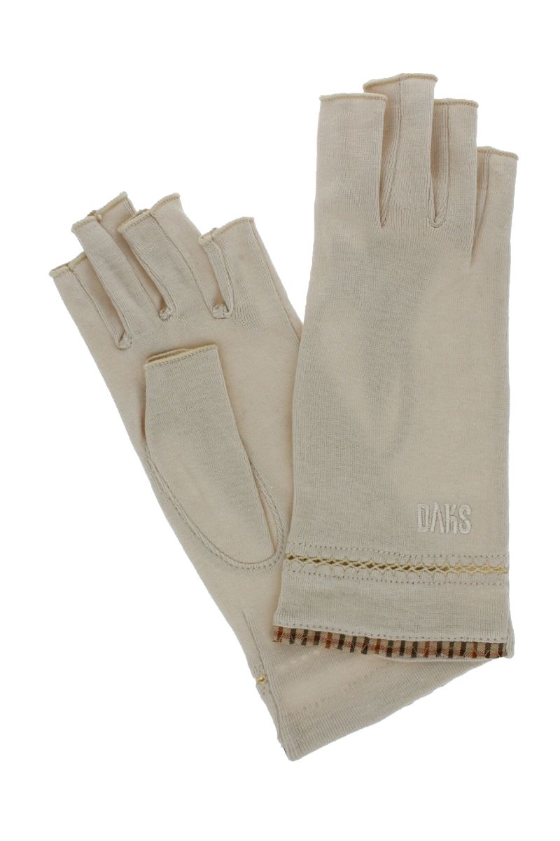 チェックショート丈UV手袋 （指先カット） 詳細画像 33/ベージュ