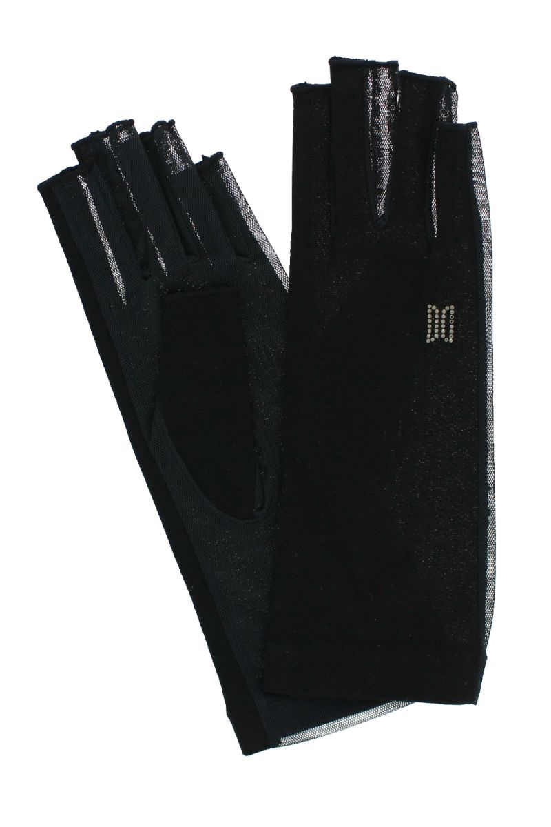 シーズンモチーフショート丈UV手袋 （指先カット） 詳細画像 10/ブラック