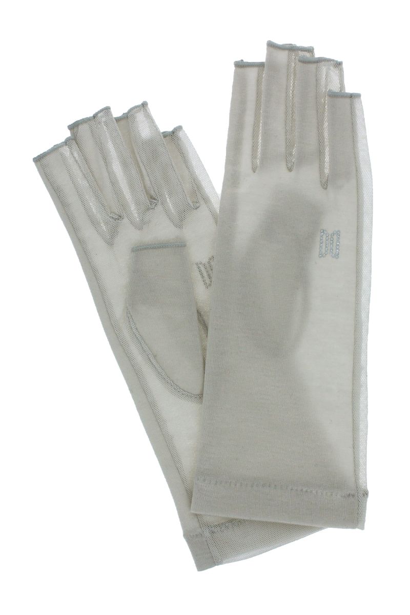 シーズンモチーフショート丈UV手袋 （指先カット） 詳細画像 12/ライトグレー