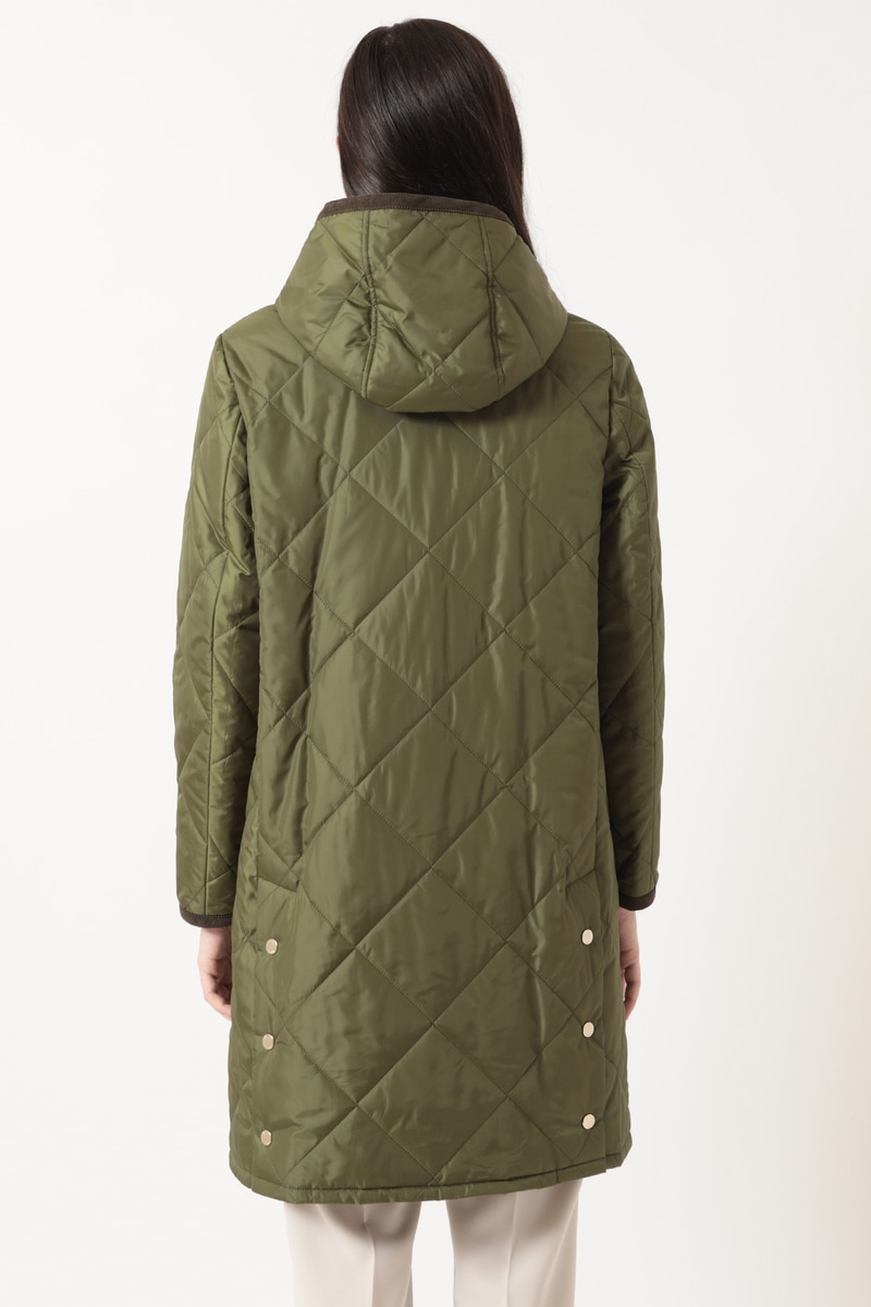 リバティプリントキルティングコートブルゾン 詳細画像 グリーン