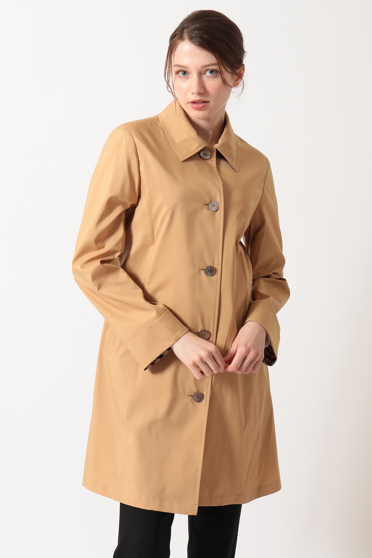 撥水タフタ ハーフコート 詳細画像 キャメル 1