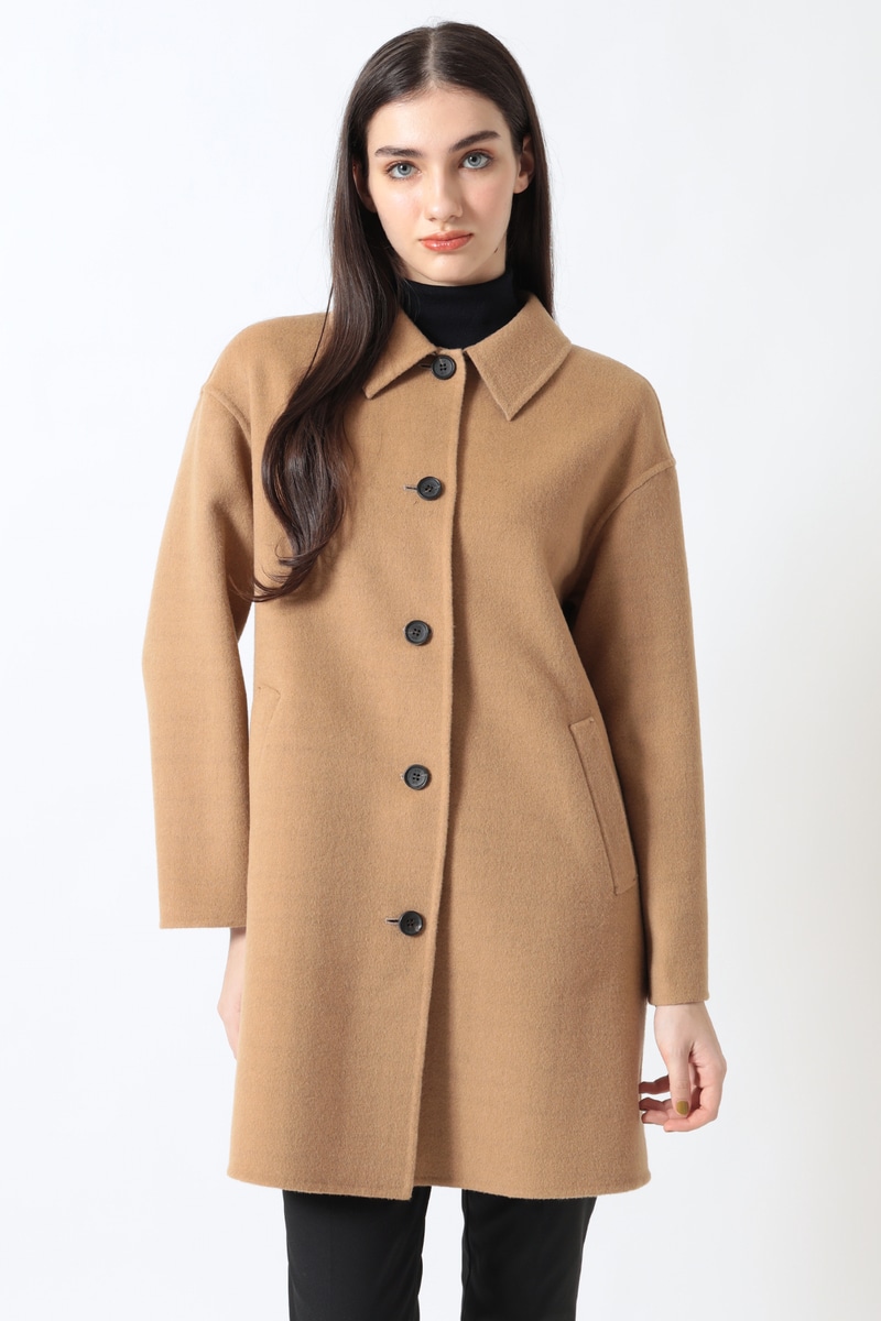 ウール ショートステンカラーコート 詳細画像 キャメル