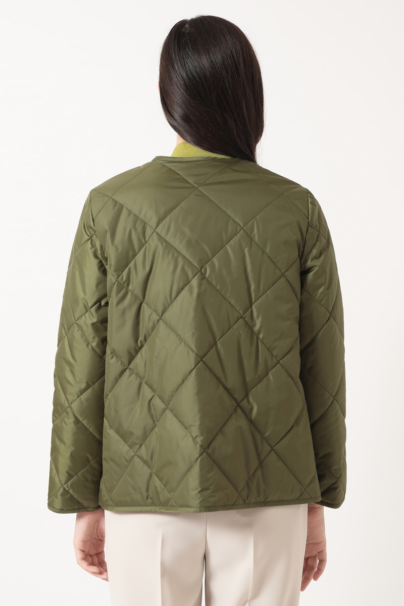 リバティプリントリバーシブルキルティングブルゾン 詳細画像 グリーン