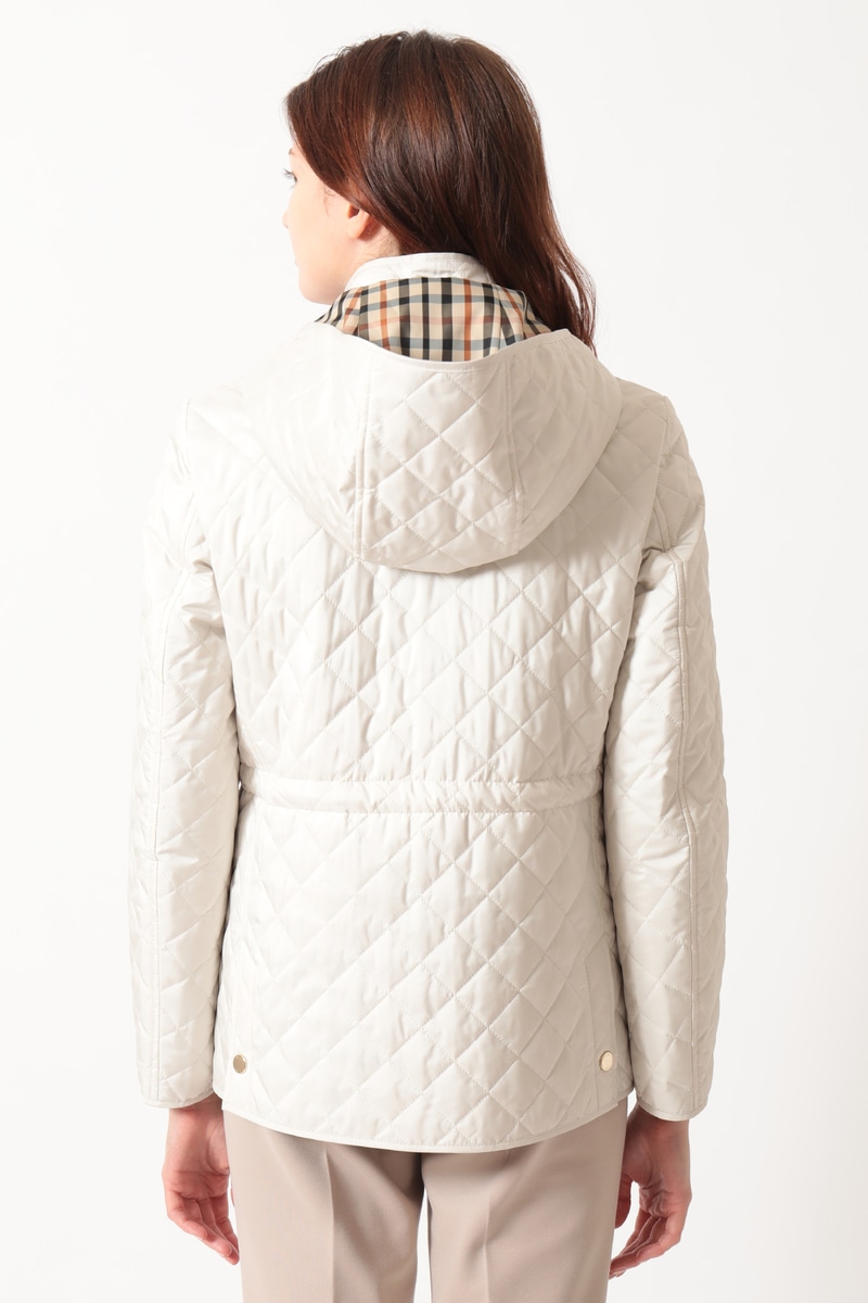 ライトウェイト フーデッドキルティングブルゾン 詳細画像 ホワイト