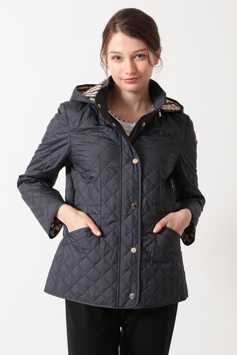 JS ライトウェイト フーデッドキルティングブルゾン