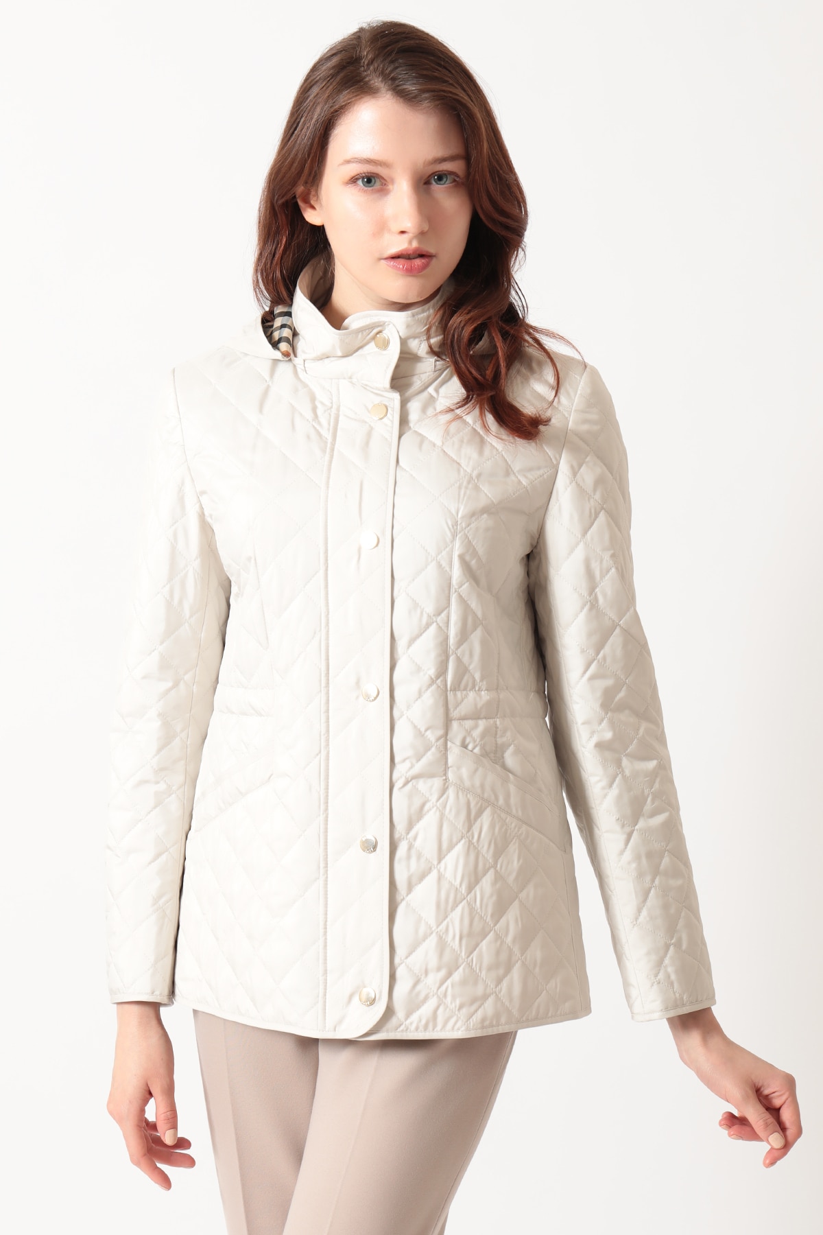 ライトウェイト フーデッドキルティングブルゾン 詳細画像 ホワイト 1