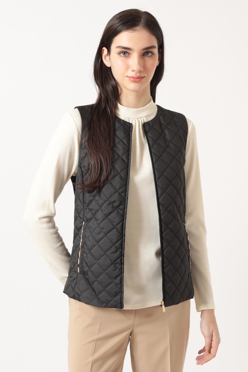 JS キルティングコンビ ニットベスト