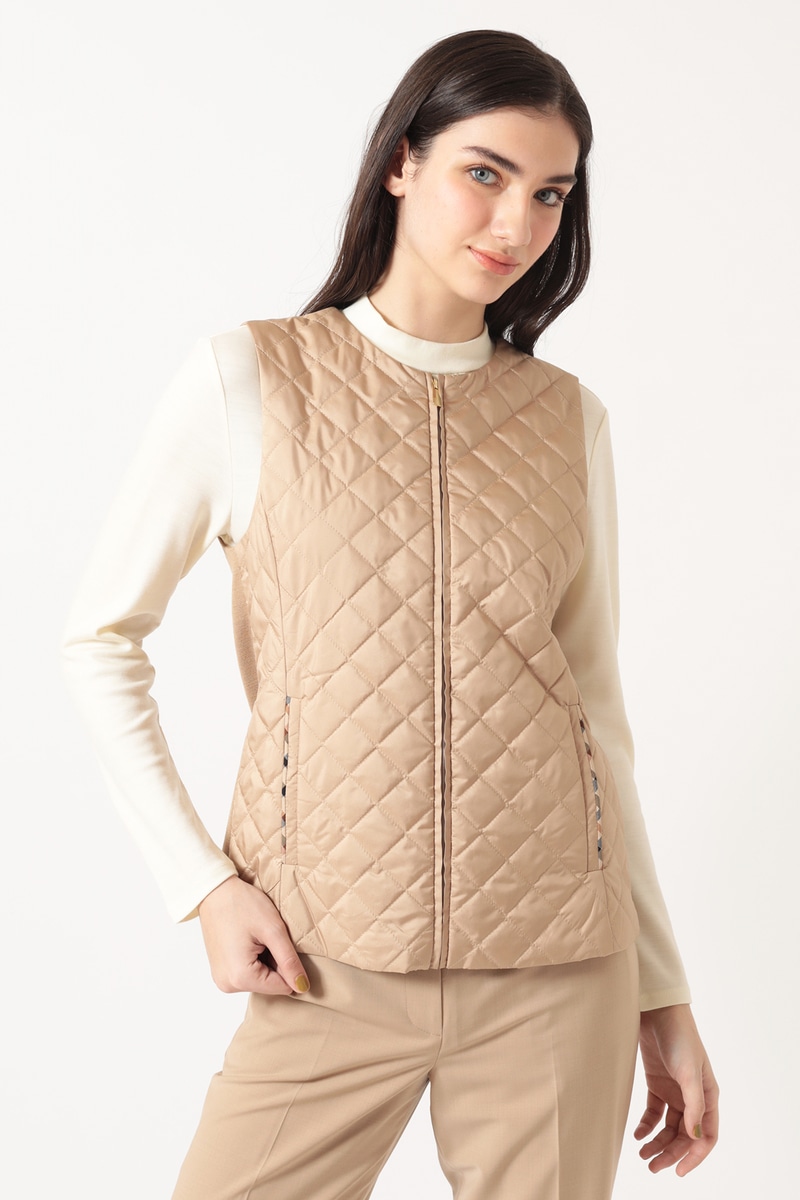 JS キルティングコンビ ニットベスト