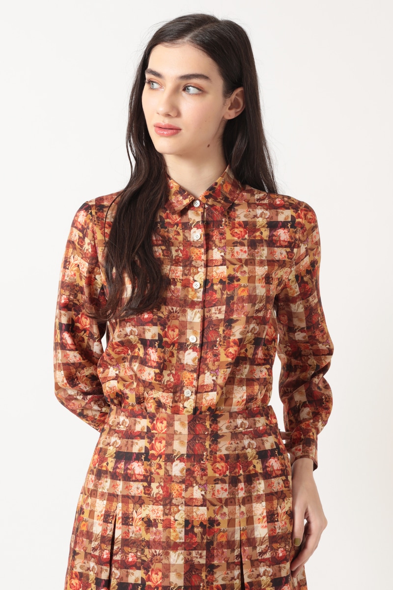 JS リバティプリント ブラウス