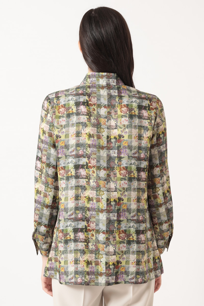 リバティプリント ブラウス 詳細画像 グリーン