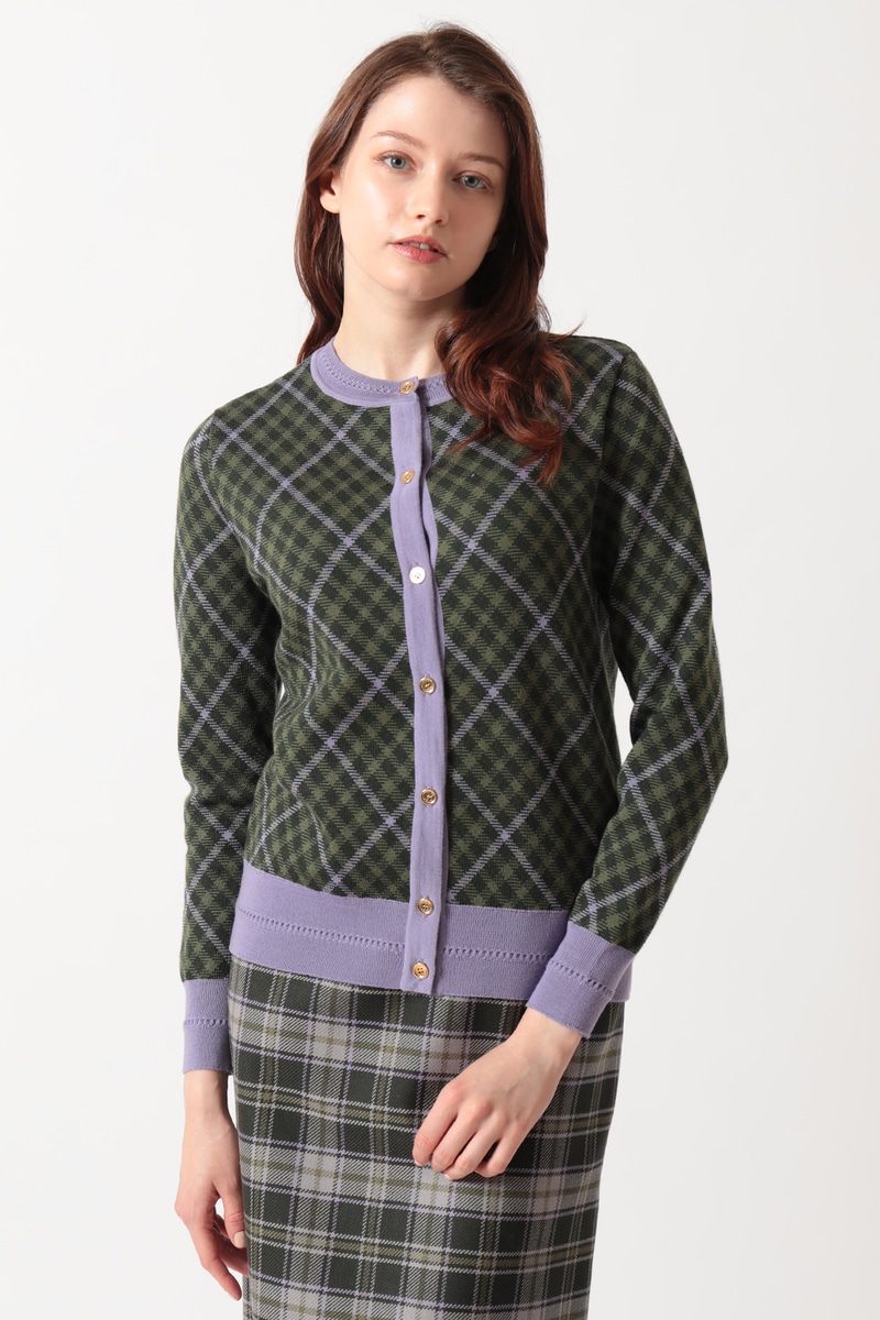 JS ハウスチェック ジャカードカーディガン