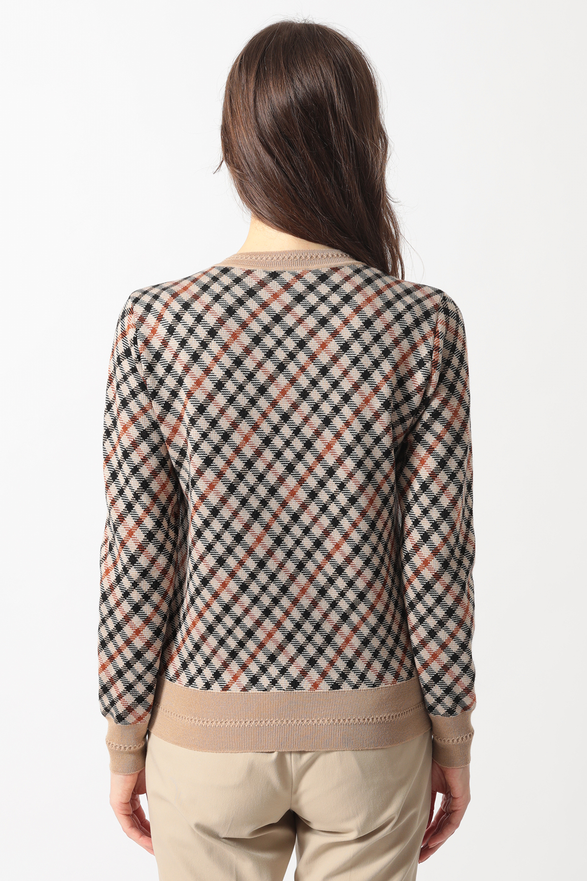 ハウスチェック ジャカードカーディガン 詳細画像 ベージュ 2