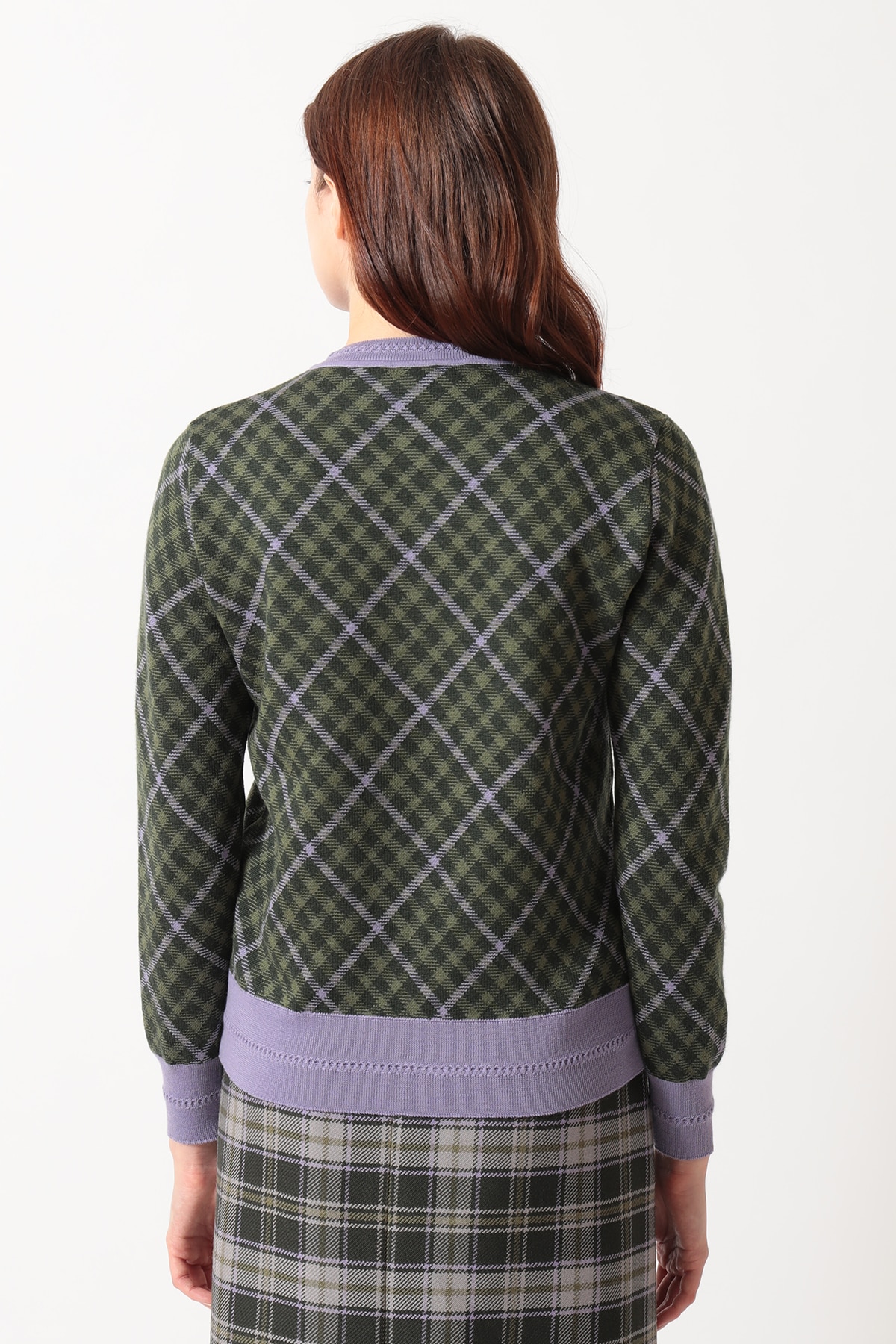 ハウスチェック ジャカードカーディガン 詳細画像 ライトパープル 2