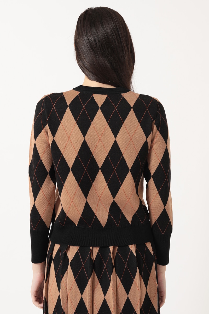 ジャカードアーガイルニット 詳細画像 ブラック