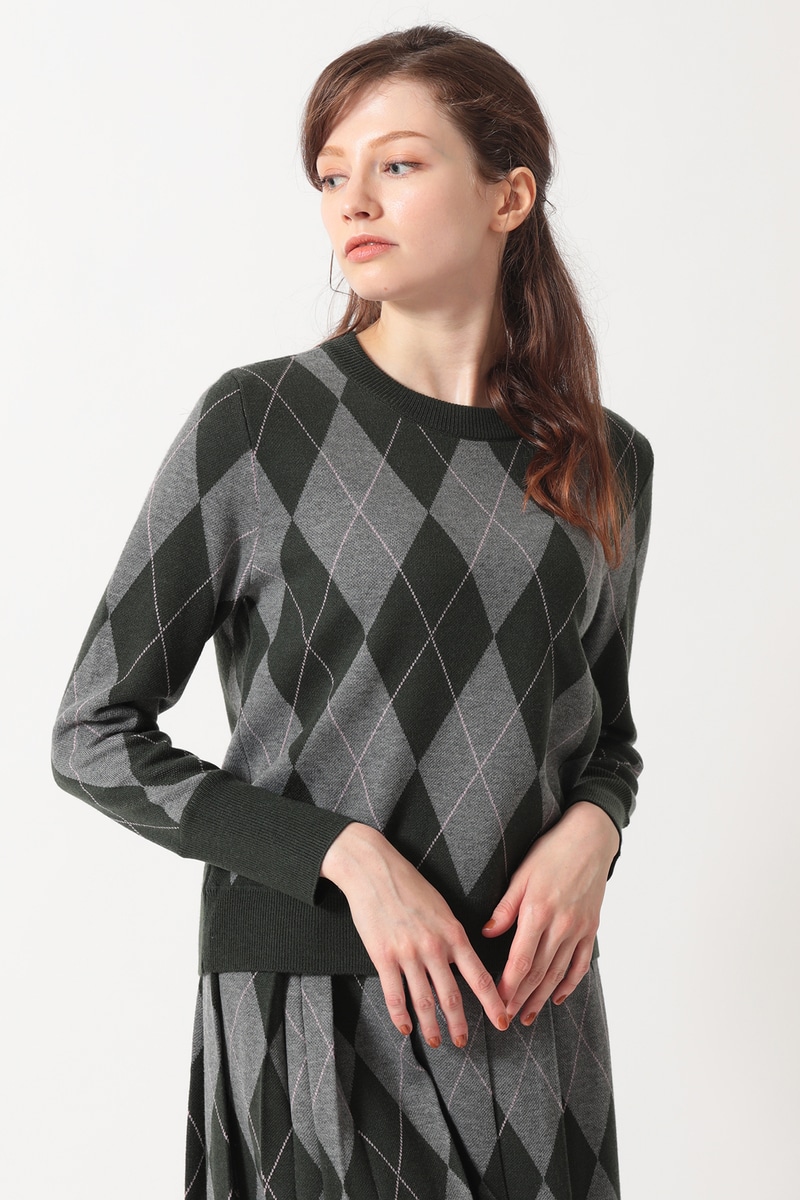 JS ジャカードアーガイルニット