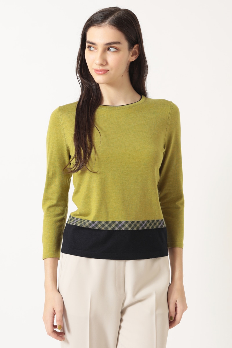 ジャカード クルーネックプルオーバー 詳細画像 グリーン