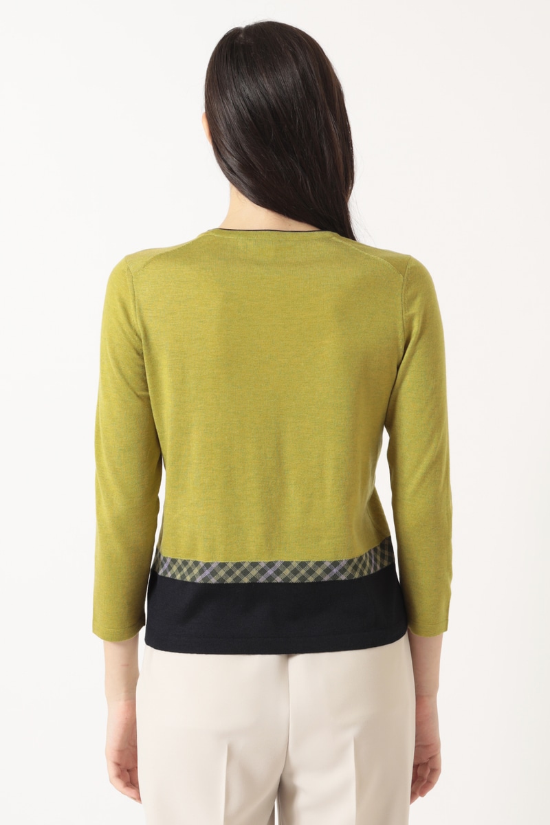 ジャカード クルーネックプルオーバー 詳細画像 グリーン